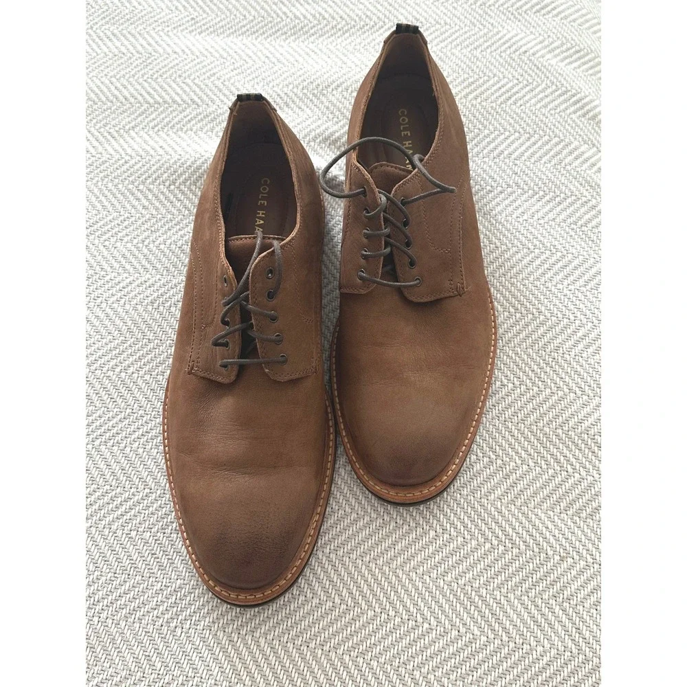 Cole Haan Williams Plain Toe Derby Shoes Mens 11.5 M Brown Leather C31408